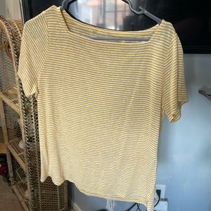 Small Eileen fisher square neck yellow/white top